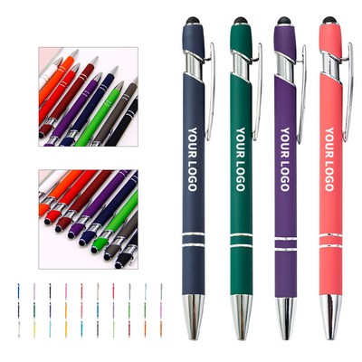 Metal Stylus Ballpoint Pen With Rubberized Grip